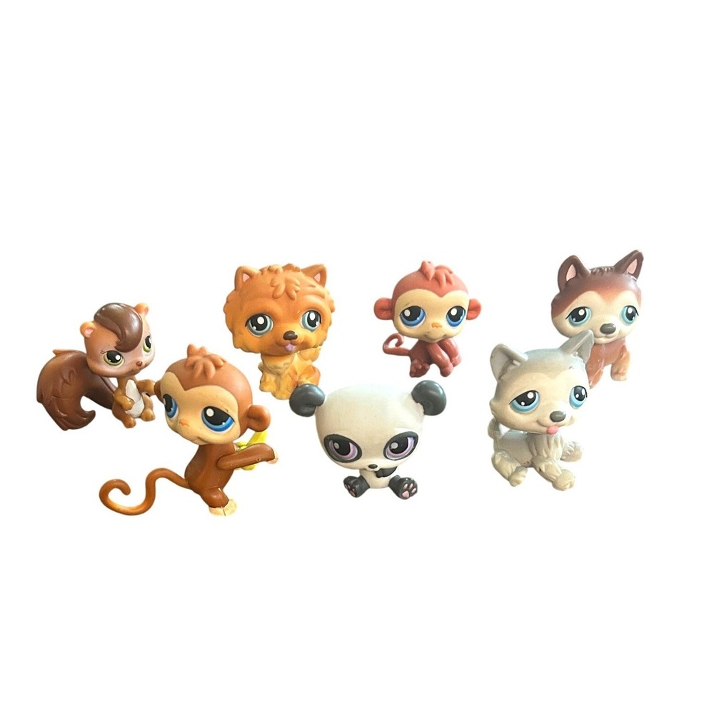 Vintage Littlest Pet Shop LPS Lot 7 Hasbro G2 Red Magnet Dogs Cat Panda Puppy